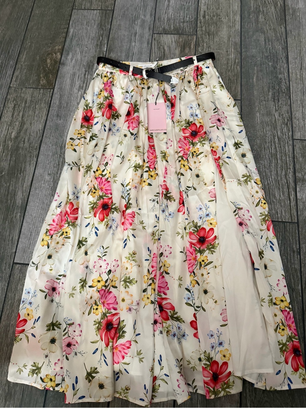 NWT Avec Les Filles Floral Maxi Skirt